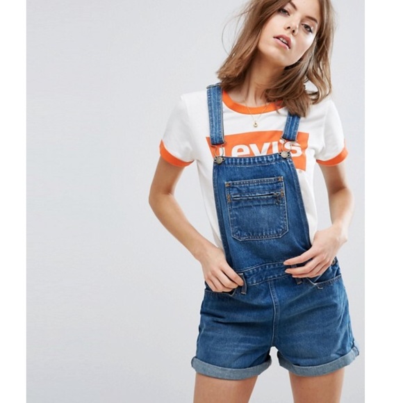 Levi's | Jeans | Levis Orange Tab Denim Overall Shorts | Poshmark